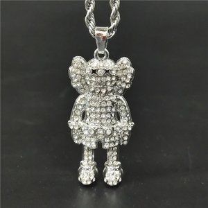Ins sesame street kaws doll pendant micro zircon hiphop accessory